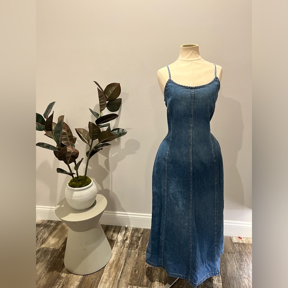 Vintage Laura Ashley - Denim dress - Picture 2 of 5